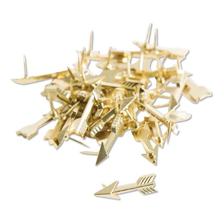 U Brands Fashion Push Pins, Steel, Gold, 3/8", PK36 3083U06-24